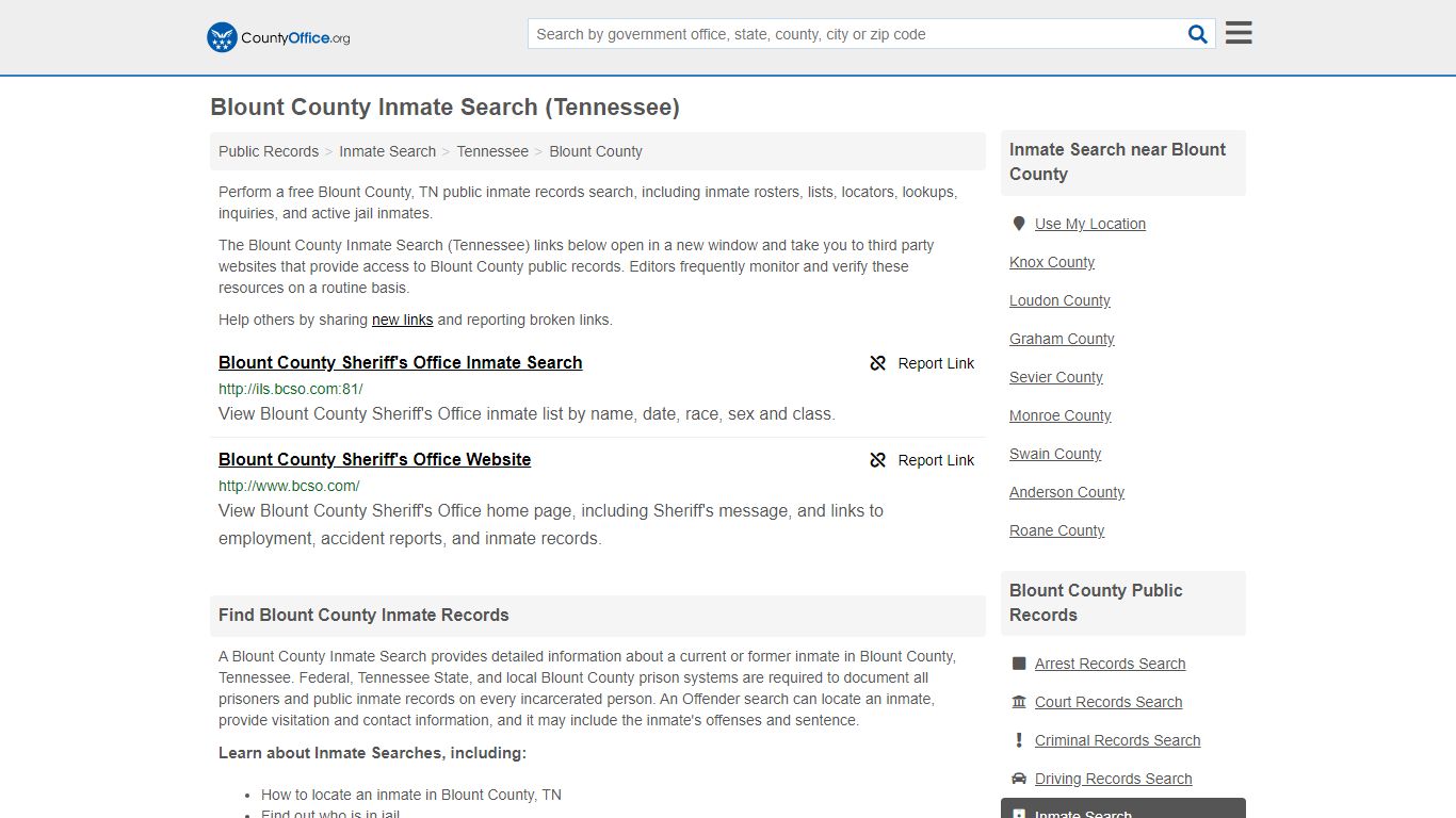 Inmate Search - Blount County, TN (Inmate Rosters & Locators)